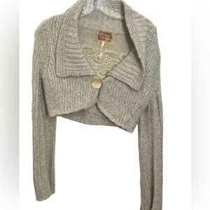 Free People Cream Knit Cardigan